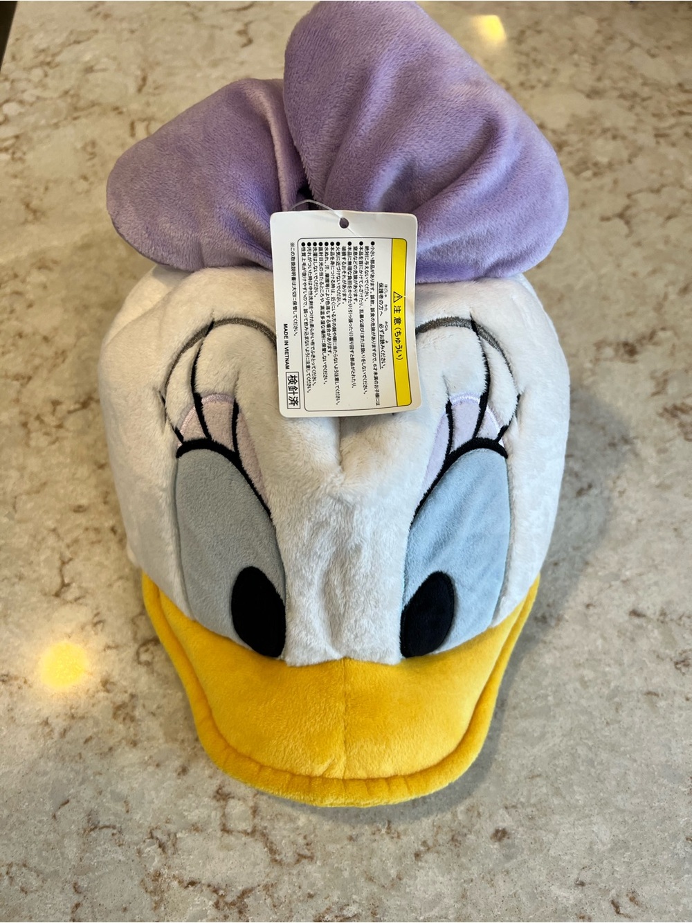 Daisy Duck Plush Hat - Purple Bow, White & Yellow Disney Tokyo Resort